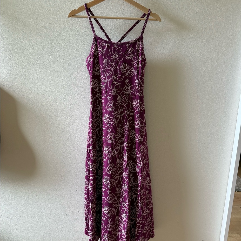 Pact Purple Sleeveless Spaghetti Strap Maxi Sundress